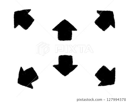 Arrows (6 directions) hand-drawn style 127994378