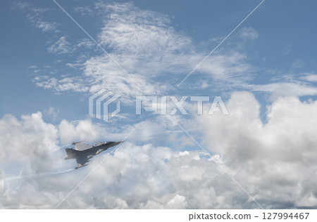Fighter aircraft details technology background 127994467