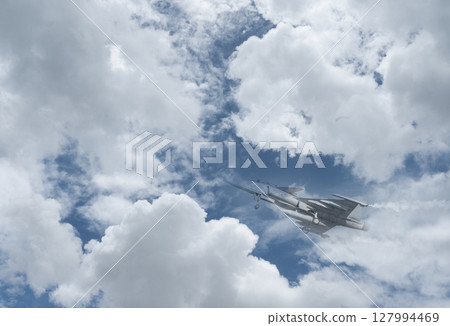 Fighter aircraft details technology background 127994469