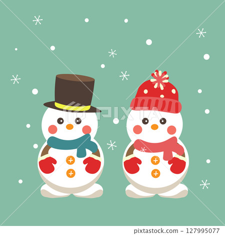 Snowman illustration with background 127995077