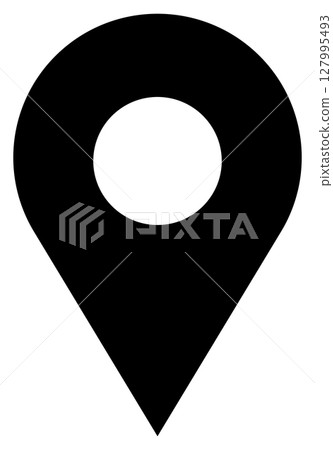 Simple map pin image vector black Simple map pin image vector black 127995493