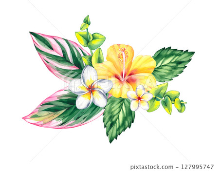 Tropical Summer Flamingo Illustration Collection 127995747