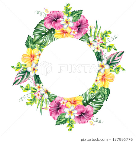 Tropical Summer Flamingo Illustration Collection 127995776
