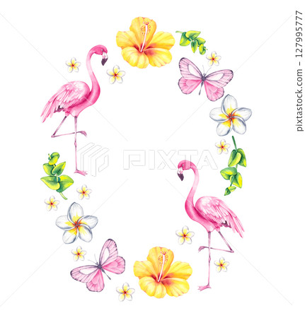 Tropical Summer Flamingo Illustration Collection Tropical Summer Flamingo Illustration Collection 127995777