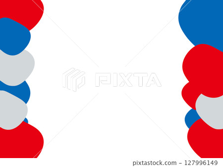Red, blue and gray frame banner transparent white background 127996149