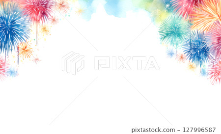 Colorful fireworks background 127996587