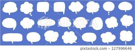A vector illustration set of simple speech bubbles. Speech bubbles, frames, stylish, loose A vector illustration set of simple speech bubbles. Speech bubbles, frames, stylish, loose 127996646