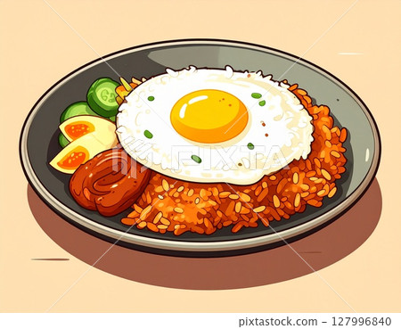 Simple illustration of nasi goreng 127996840