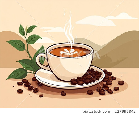 Simple illustration of vietnamese coffee 127996842
