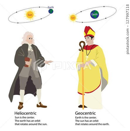 illustration of astronomy and History, Heliocentric and Geocentric theory, Models of the Universe, geocentric model, earth is considered as the center of the universe illustration of astronomy and History, Heliocentric and Geocentric theory, Models of the Universe, geocentric model, earth is considered as the center of the universe 127997118