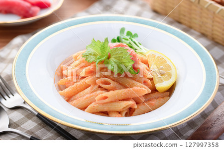 Mentaiko penne with lemon - a refreshing Western-style pasta dish Mentaiko penne with lemon - a refreshing Western-style pasta dish 127997358