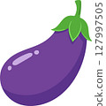 Simple and cute eggplant illustration 127997505