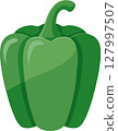 Simple and cute illustration of green pepper 127997507