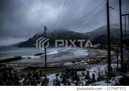 日本海的冬季風景 日本海的冬季風景 127997511