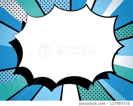 American comic style speech bubble frame, blue American comic style speech bubble frame, blue 127997538