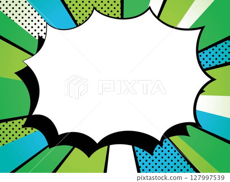 American comic style speech bubble frame, green American comic style speech bubble frame, green 127997539