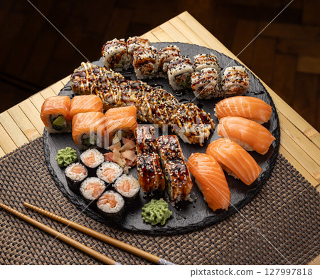 Delicious sushi mix Delicious sushi mix 127997818