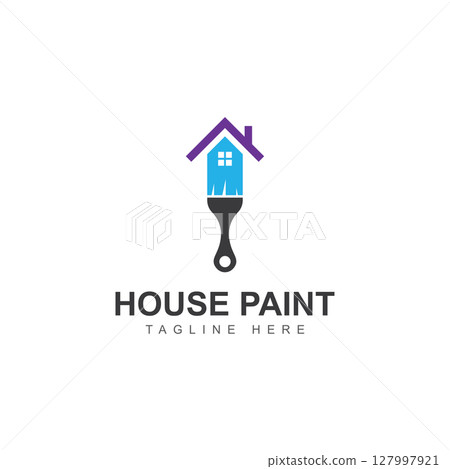 Housebulding paint logo icon vector illustration 127997921