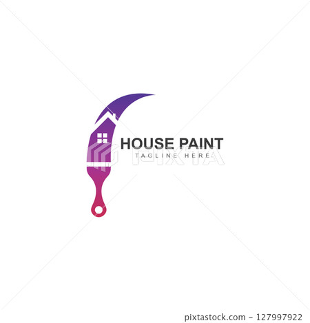 Housebulding paint logo icon vector illustration Housebulding paint logo icon vector illustration 127997922