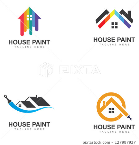 Housebulding paint logo icon vector illustration Housebulding paint logo icon vector illustration 127997927