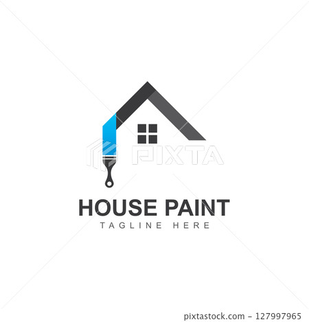 Housebulding paint logo icon vector illustration Housebulding paint logo icon vector illustration 127997965