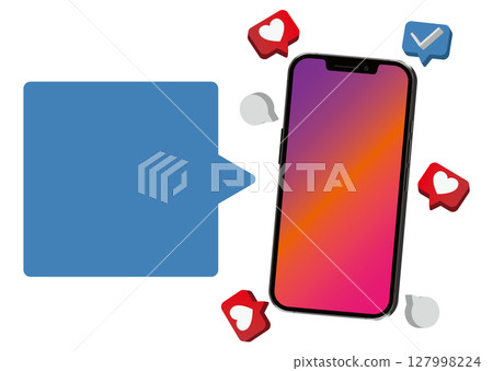Smartphone and SNS screen 127998224