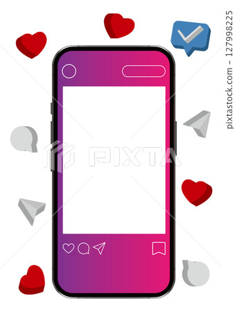 Smartphone and SNS screen 127998225