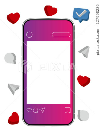 Smartphone and SNS screen 127998226