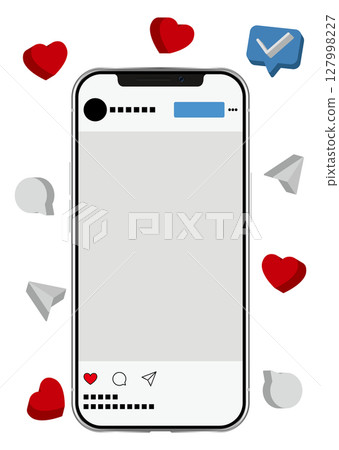 Smartphone and SNS screen 127998227