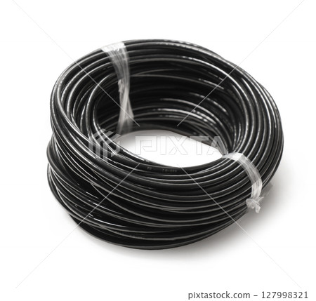 coil of electric cable close-up 127998321