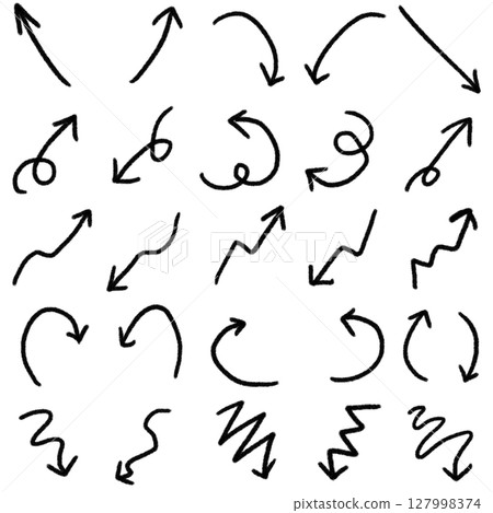 手繪透明背景箭頭圖示集 127998374