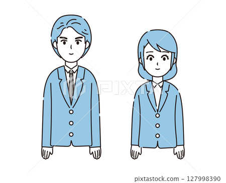 一套西裝男女插畫 2 127998390