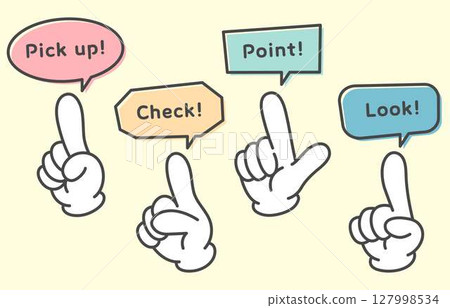 諸如檢查和拾取、指向向量插圖之類的圖標 諸如檢查和拾取、指向向量插圖之類的圖標 127998534