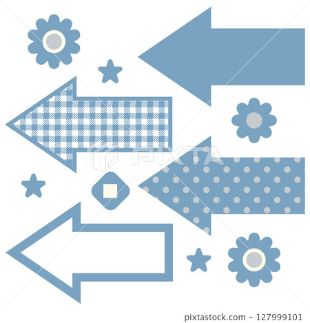 Simple arrow vector illustration set in blue 127999101
