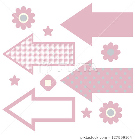 Simple arrow vector illustration set in pink Simple arrow vector illustration set in pink 127999104