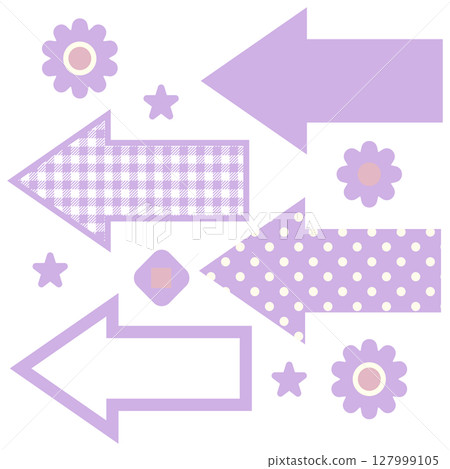 簡單箭頭向量插圖設定紫色 127999105