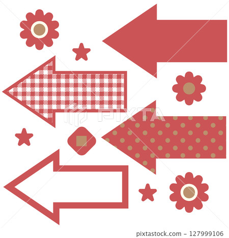 簡單箭頭向量插圖設定紅色 簡單箭頭向量插圖設定紅色 127999106