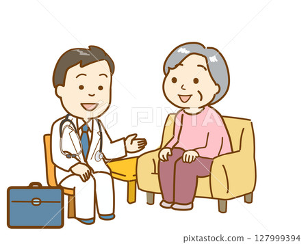 Home Visiting Medical Care: Doctors who visit elderly people's homes for medical treatment 127999394