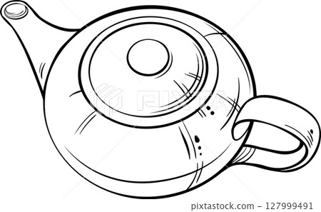 Teapot  isolated for Design and Decoration 127999491