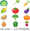 Simple and cute vegetable set 127999846