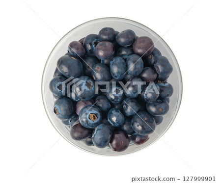 Blueberry isolated. Fresh blue berry fruits, bilberry group on white background, ripe bluberry 127999901