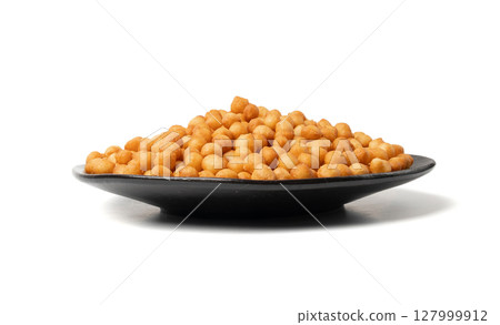 Small pastry balls, fried crispy wheat soup pearls, salad egg puffs or choux pastry 127999912