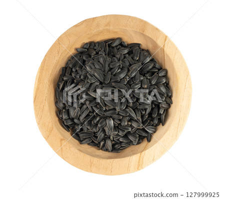 Sunflower seeds pile isolated, black oil sun flower grains group with shell, fresh edible oil seeds heap Sunflower seeds pile isolated, black oil sun flower grains group with shell, fresh edible oil seeds heap 127999925