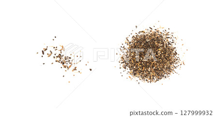 Cardamom Seeds Isolated, Dry Cardamon Cardamom Pods on White Background 127999932