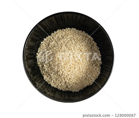 Sesame seeds, white small benne grains, Sesamum indicum fruits 128000087