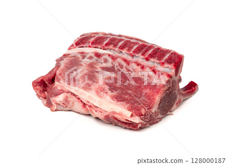 Raw lamb rack isolated, fresh mutton fillet with ribs, tenderloin pieces, mutton rump sirloin meat Raw lamb rack isolated, fresh mutton fillet with ribs, tenderloin pieces, mutton rump sirloin meat 128000187