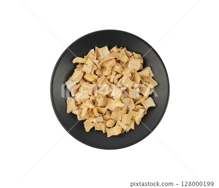 Dry parsley root, dried diced celery cubes, scattered small liquorice pileces, dry vegetable Dry parsley root, dried diced celery cubes, scattered small liquorice pileces, dry vegetable 128000199