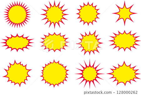 炸彈/對話泡泡框材質紅黃色 128000262