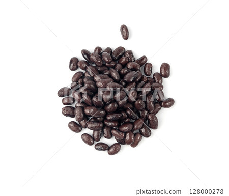 Black beans, cooked bean piles, baked legume, canned dark beans, rajma, Phaseolus vulgaris 128000278