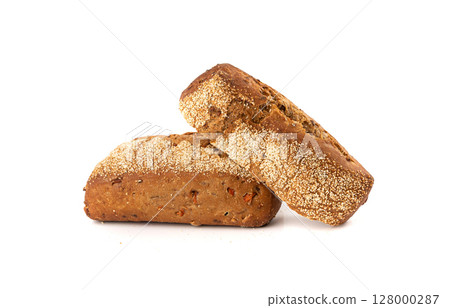 Whole wheat brown bread isolated, fitness pumpkin carrot buns with seeds, cereal bread Whole wheat brown bread isolated, fitness pumpkin carrot buns with seeds, cereal bread 128000287
